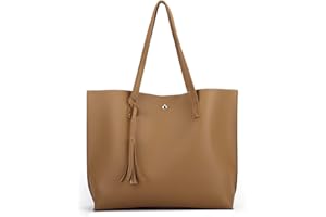 Nodykka Women Tote Bags Top Handle Satchel Handbags PU Faux Leather Tote Bag with Tassel Shoulder Purse