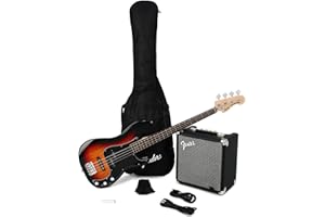 Squier Affinity Series Precision Bass Pack, 3-Color Sunburst, Laurel Fingerboard, with Gig Bag and Rumble 15 Amp