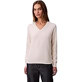 Calvin Klein Womens Monogram Logo V-Neck Sweater