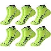 POTXRESD Mens Ankle Athletic Socks Running Socks Cotton Low Cut Breathable Cushioned Arch Support Casual Socks 6-12 (6 Pairs)