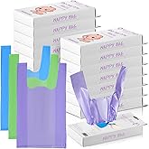 Tenceur 1800 Pcs Baby Disposable Diaper Bags Bulk, Scented Diaper Sacks with Easy Tie Handle Disposal Trash Bag Baby Poop Sacks Pet Waste Bag Refill for Travel