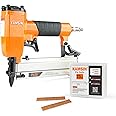 KAMSIN P630 23 Gauge Pneumatic Headless Pin Nailer Kit With 10,000PCS Pin Nails, 1/2-Inch to 1-3/16-Inch Leg Length, Air Power Micro Pinner With Safety For Furniture, Cabinets, Interior Decoration