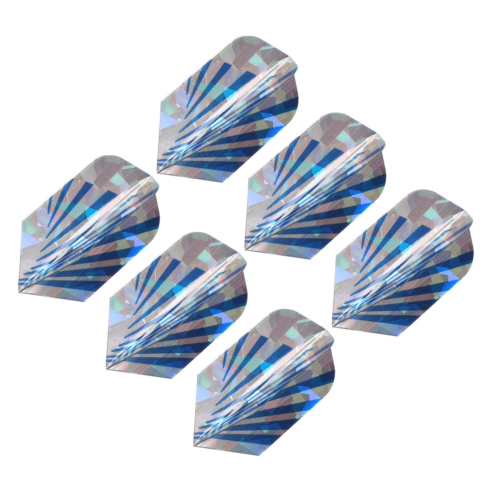 PATIKIL Slim Dart Flights, 6 Pack PET Unique Design Dart Accessories for Steel Tip Dart and Soft Tip Darts, Blue Silver Tone