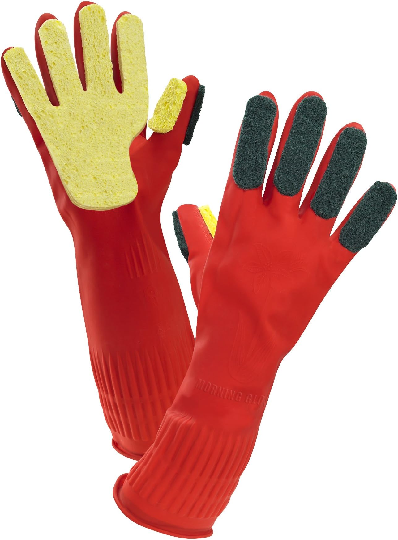 GlovEasy® Cleaning Glove Sponge Finger Scrub Scouring Pads all-in-one for Home Kitchen Durable Rubber/Latex Powder-Free Disposable Multi-Use – Reduces Bacteria & Germs – New Patented Technology