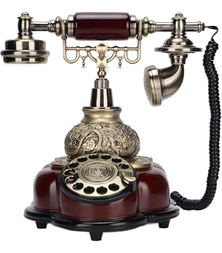 Teléfono Fijo Retro MS-8334B Dorado Con Pantalla LCD – Estilo Vintage Y Manos Libres Para Oficina Y Hogar