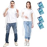 TUNCHMO Disposable Rain Ponchos Family 6 Pack/Adults 4-10 Pack/Kids 6 Pack-50% Thicker with Sleeve