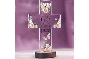 MAMAGIFTREE Inspirational Gifts for Women Friends, Christian Gifts for Women Faith – Religious Bible Verse Gift for Catholics, Positive Birthday Gifts for Secret Sister, Jesus Cross Decoration.