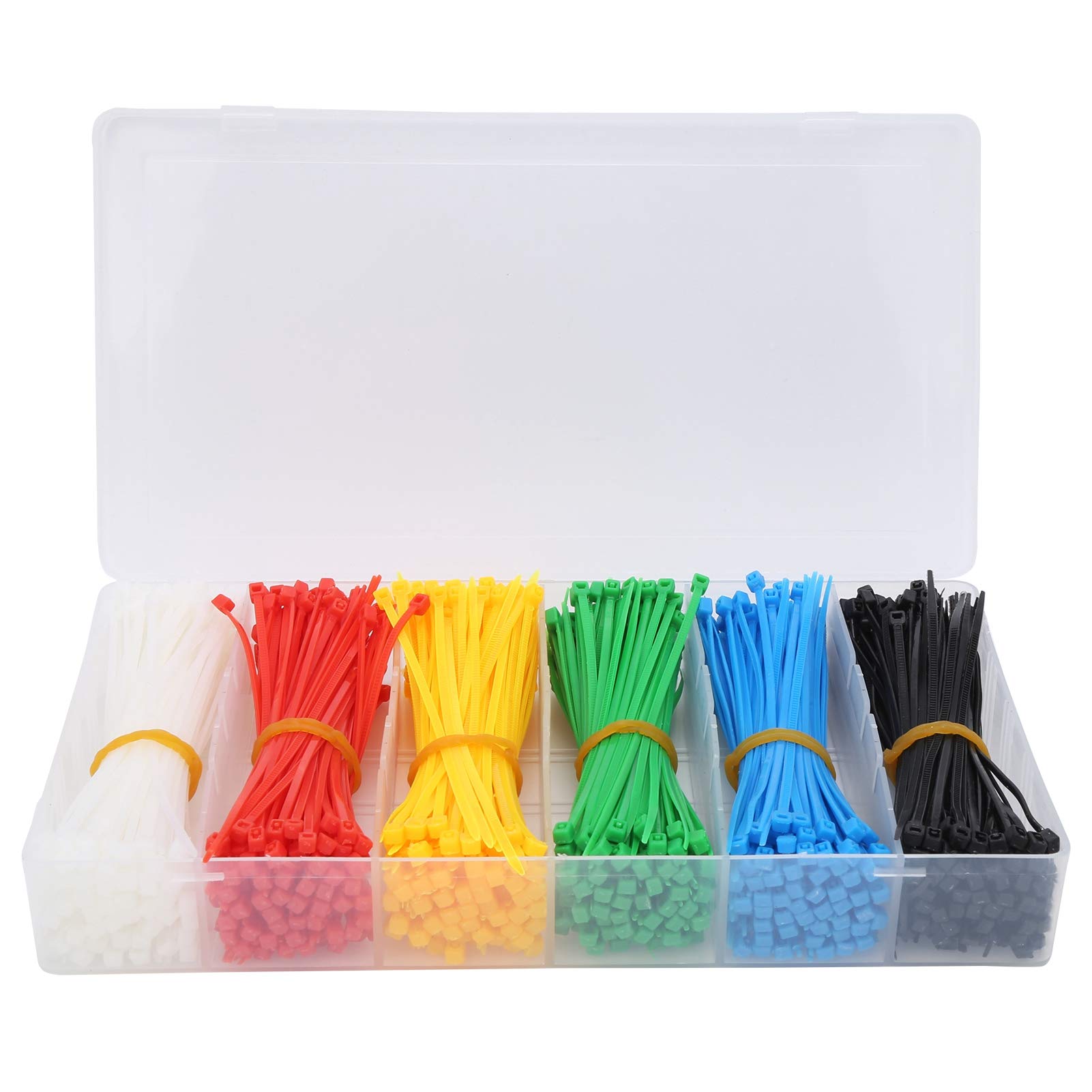 900pcs Self?Locking Nylon Cable Ties Multicolor 6 Colors Portable Zip Ties Organizer Accessory Cable Marker Ties Self-Locking Cord Tags for ights Wire Crafting Home and Office Use,Cable tie Tool