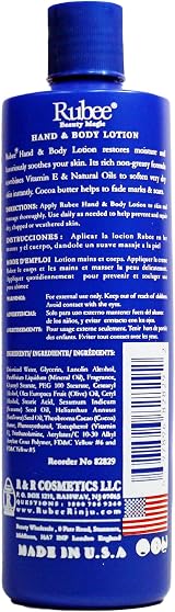 RUBEE Hand & Body Lotion 16oz 2 Pack Herbal Extracts Vitamin E Dry Skin view 4