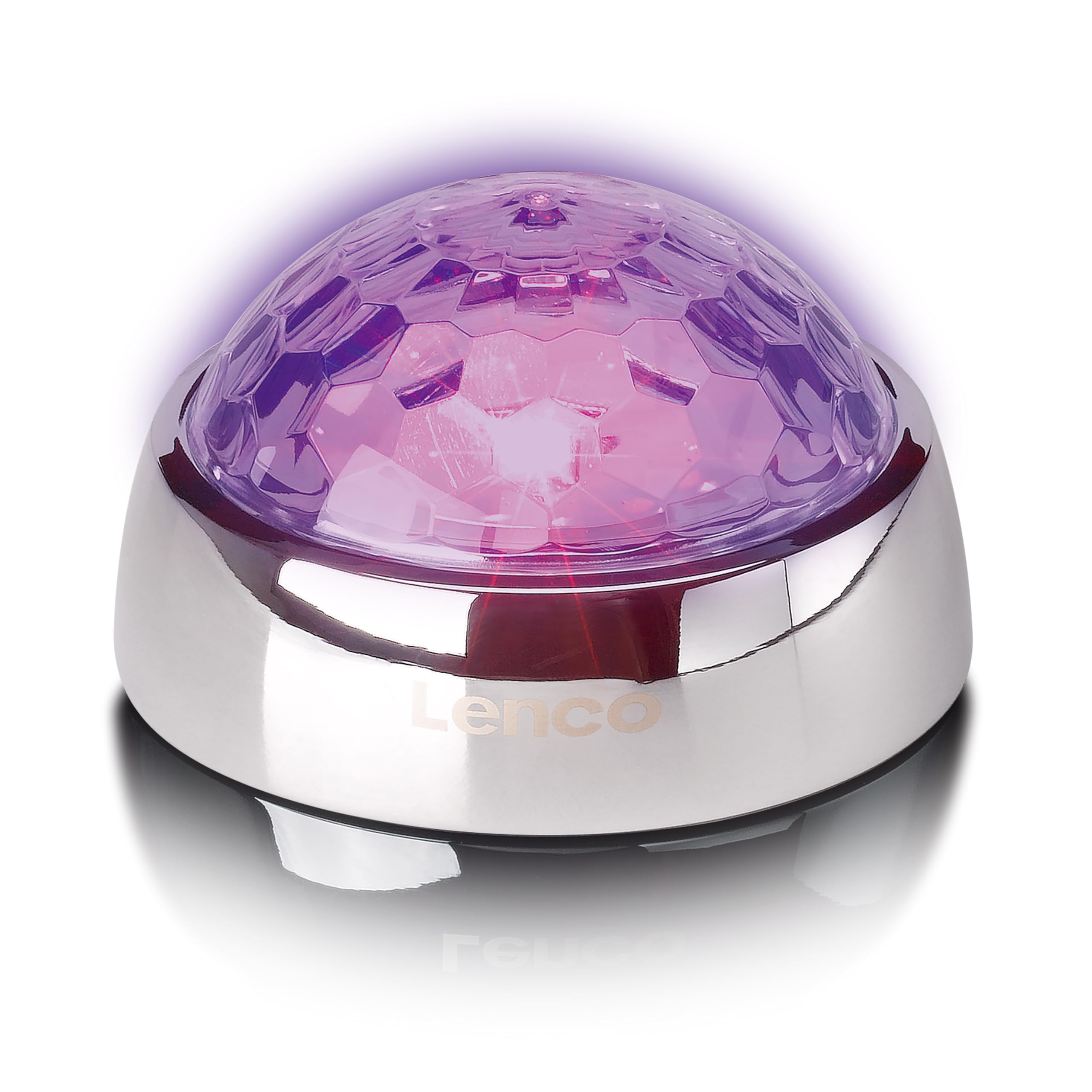 Lenco Tta-080Si - Poids Pour Disque - Poids D'Appui - Stabilisateur Pour Tourne-Disque Avec Effets Lumineux Rvb - 250G - Avec Effet Boule À Facettes - Argenté