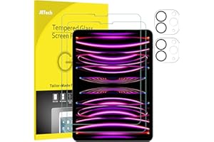 JETech Screen Protector for iPad Pro 11-Inch, 2022/2021/2020 (4th/3rd/2nd Generation) with Camera Lens Protector, Tempered Gl