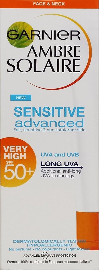 Garnier Ambre Solaire Sensitive Face Cream SPF50 50ml 6 Pack Protection