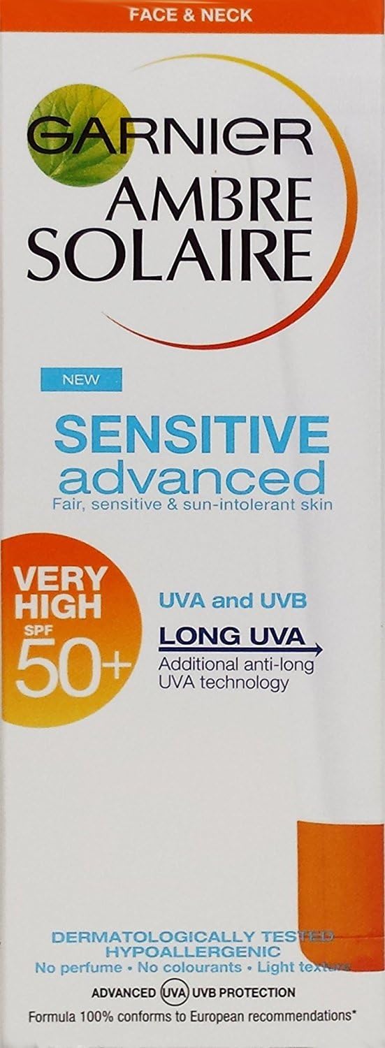 Garnier Ambre Solaire Sensitive Face Cream SPF50 50ml 6 Pack Protection