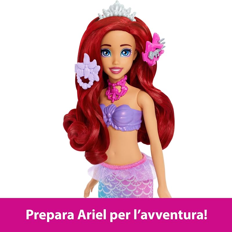 Disney Princess Ariel con Specchiera Magica Bambola e Accessori