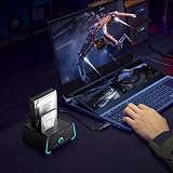 FIDECO USB 3.0 Docking Station 2.5/3.5 SATA HDD SSD RGB Lights Offline Clone view 7