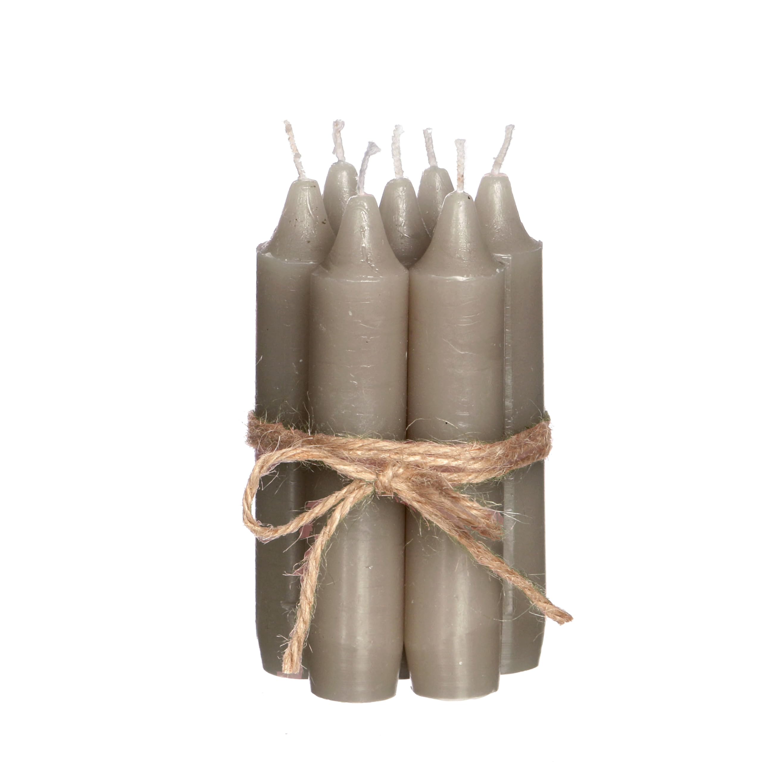 comforder Candle Set (7 Pieces), 11 cm Taper Candles Taupe, Table Candles Plain, 4+ Hours Burning Time