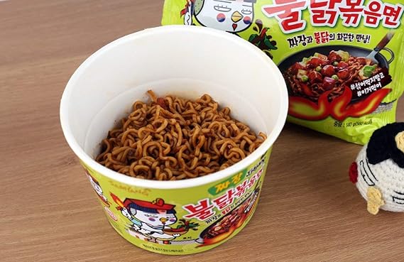 Samyang Popular Burakk Stir Fried Cup Ramen 5 Kinds Spicy Noodles Challenge Korean Food Korean Ramen Overseas Direct Shipment Grocery Gourmet Food Amazon Com