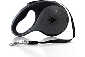 American Kennel Club Retractable Dog Leash, 16.4ft, Tangle-Free, Ergonomic Grip, One-Hand Brake, for Medium & Large Dogs up to 66 lbs