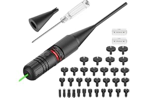 EZAIMING 32 Adapters Laser Bore Sight Kit Bright Bore Sighter with On/Off Switch for 0.17 to 12GA Calibers