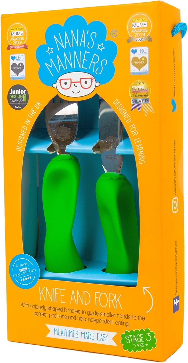 Nana’s Manners, Stage 3 Cutlery Set, Childrens Knife & Fork Set, Self-Feeding Toddler Cutlery - Image 5