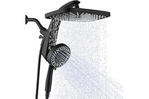 BOZYBO High Pressure Rain Shower Head: Upgrade Shower Heads with Handheld Spray Combo with Fixed Showerhead and 10 Sprays Handheld Shower Head, Detachable Showerheads Built-in Magnetic Docking and Power Jets