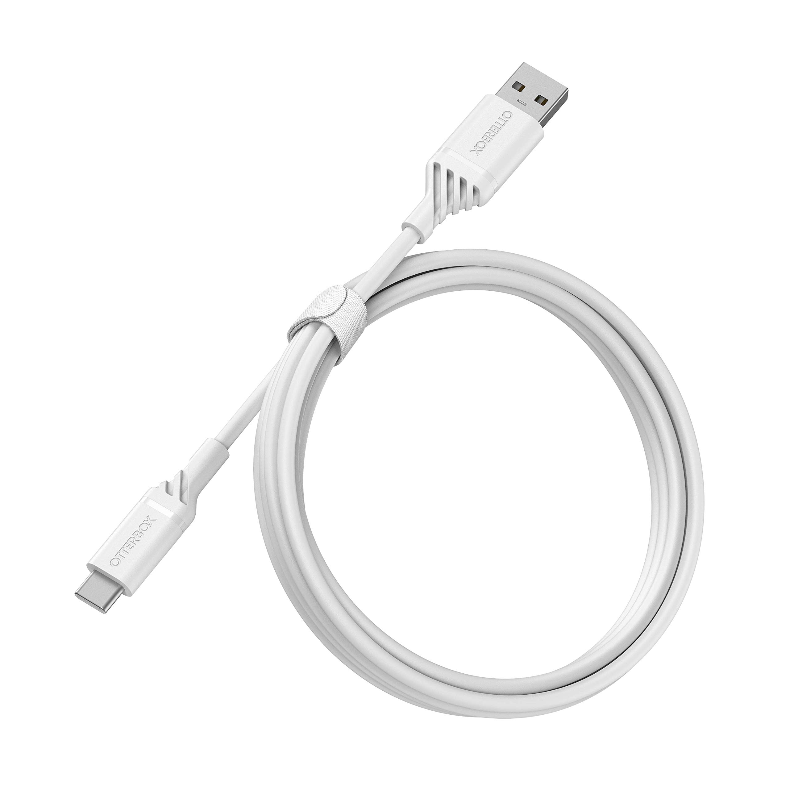OtterBox Reinforced USB-A to USB-C Cable, Charging Cable for Smartphone and Tablet, Ultra-Rugged, Bend and Flex Tested, 1M, White