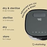 Vital Baby Nurture UV Steriliser & Dryer Onyx Black 5 Minute Fast Cycle 99.99% view 4