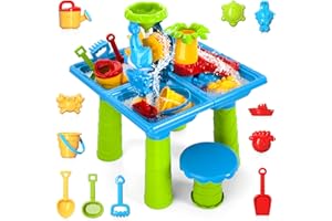 Bennol Sand and Water Table, 4 in 1 Outdoor Sand Water Play Table Beach Toys for Toddlers Kids Boys Girls, Outdoor Activity Summer Toys for Toddlers Age 1-3 3-5