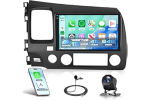 Rimoody 4G+64G Car Stereo for Honda Civic 2008-2011 Wireless CarPlay Android Auto, Android Car Radio 9'' in-Cell Touch Screen