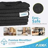 AIDEA Microfibre Cleaning Cloths Pack 24 30 x 30 cm Black view 6