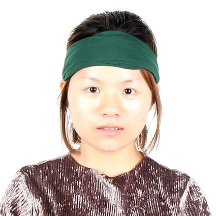 Dark Green Generic Headbands Elastic Fabric Outdoor Exercise