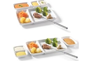 Starfrit Fondue and Appetizer Modular Plates - 6-Piece Porcelain Plates – White