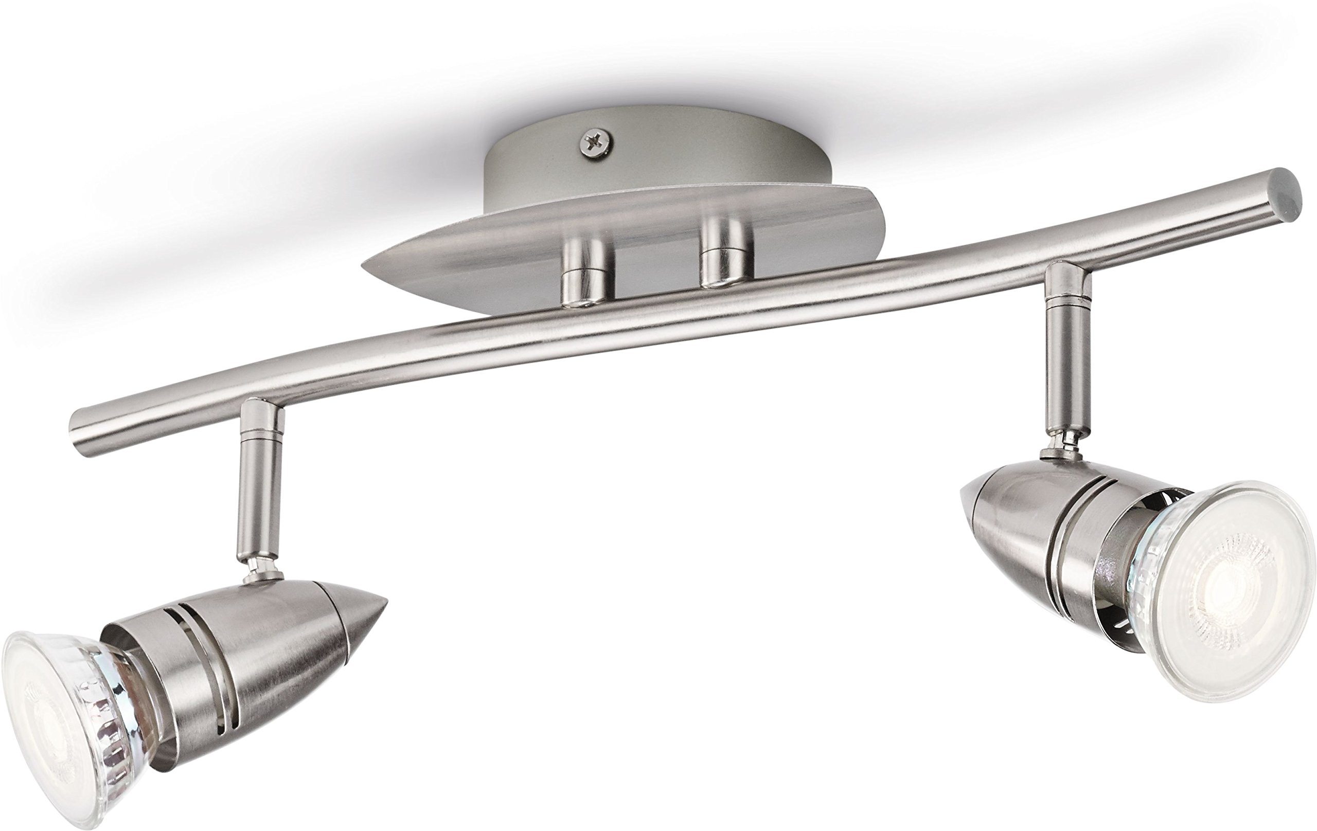 Philips MyLiving LED Spotlight 5494217P0 Comet 2flg. 460, Brushed Steel, Metal, 3.5 WATTS, 14.5 x 33.5 x 17 cm