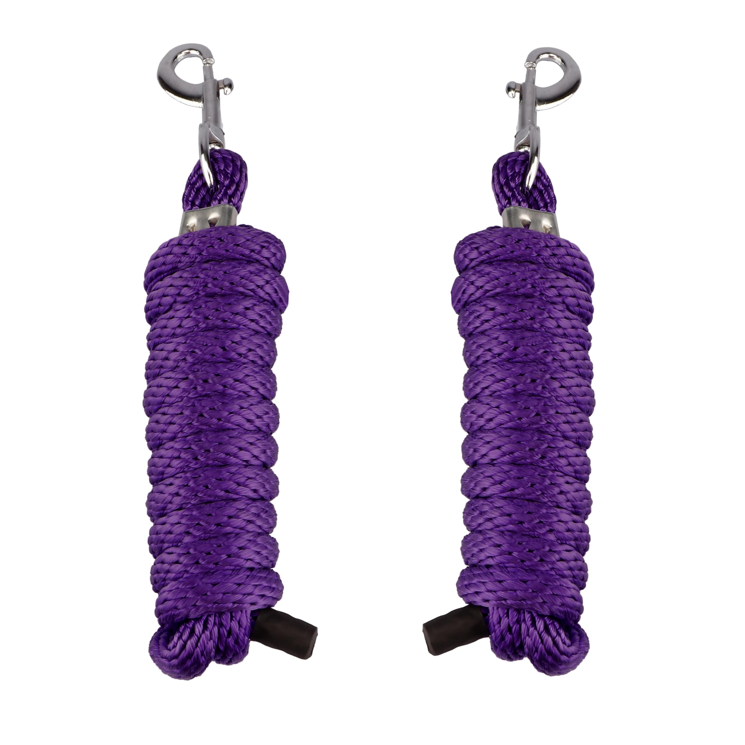 SIE Pack of 2 Solid Poly Lead Rope for Horse and Livestock 8 ft (Purple)
