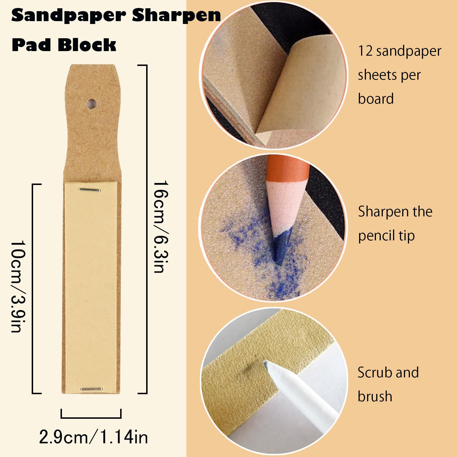 Haojiaho Blending Stump, 9pcs Blending Stumps, Blending Sponge Pens and Sandpaper Pencil Sharpener, Washable & Reusable, Tortillions Paper Art Blenders for Student Artist Charcoal Sketch Drawing