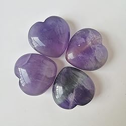 Bacatgem 1 Pcs Natural Fluorite Palm Worry Carved