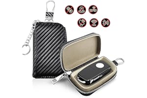 FOXNSK 2Pcs Upgraded Car Key Case, Faraday Cage Car Key Protector RFID Signal Blocking Anti-Theft Pouch Anti-Hacking Case Blocker