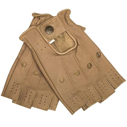 German Wear Driving Halbfinger Fingerlose Autofahrer-Handschuhe Lederhandschuhe