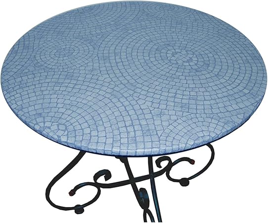 Amazon Com Fitted Vinyl Table Cloth Round With Elastic Edge