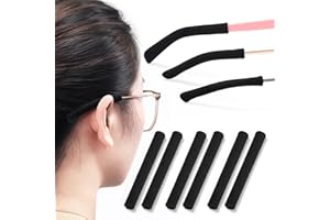 Sightor Soft Glasses Ear Cushion, 3 Pairs Knitting Cotton Eyeglass Temple Sleeves Non-Slip Extra Long Glasses Ear Grippers