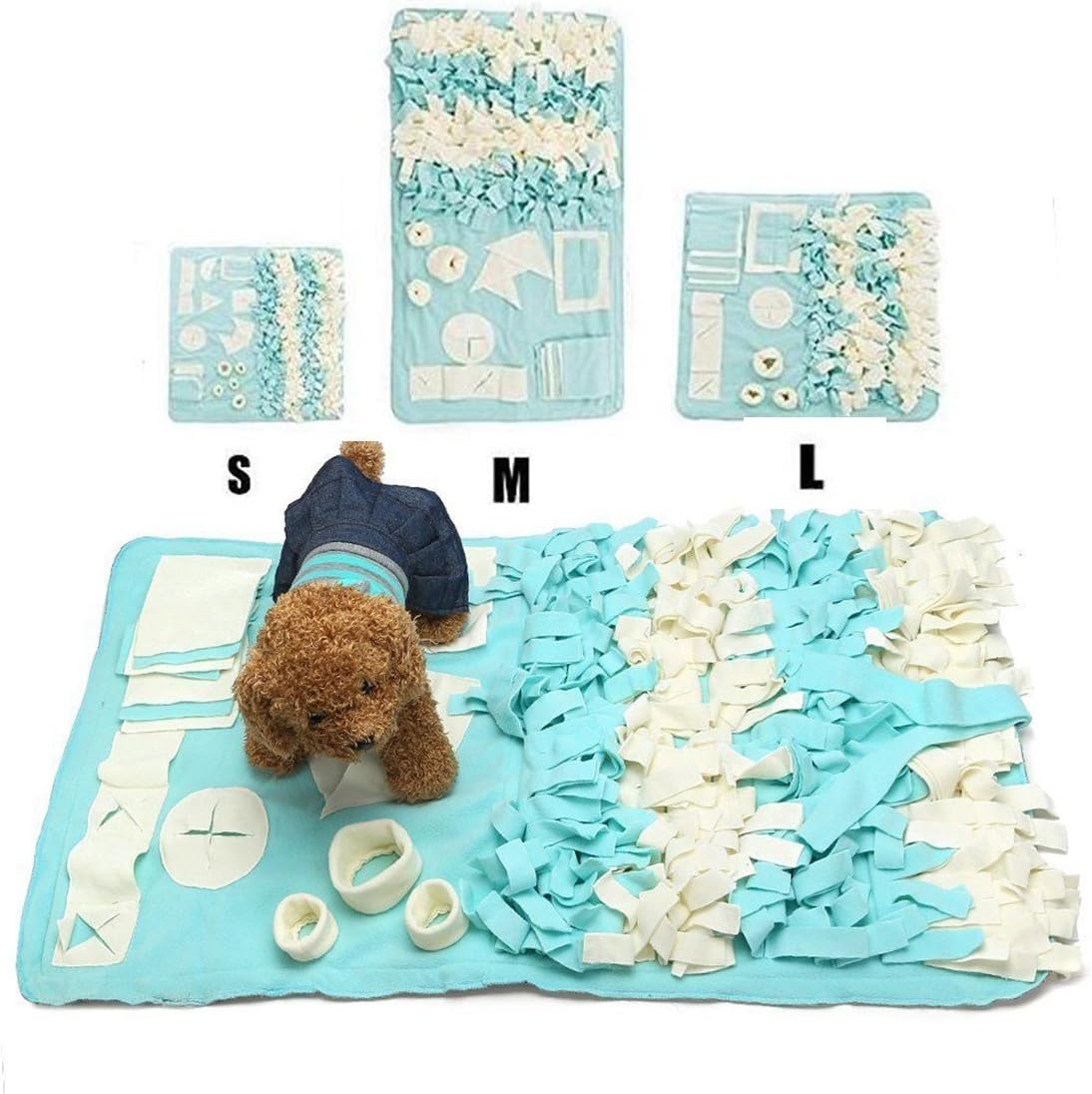 Muswanna Dog Snuffle Mat, Pet Food Feeding Mats, Dog Yummy Mat Dog Sniffing Training Pad Activity Fun Play Mat, Great for Stress Release