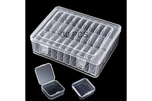 Beyoslf Small Bead Organizer Storage Box, 30PCS Mini Clear Plastic Containers Transparent Rectangle Cases with lid for Collecting Beads Jewelry Crafts Nail Tiny Items