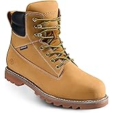 NINGO Waterproof Steel Toe Work Boots for Men, 6" Non Slip Comfortable Leather Workboots, Mens Safety Construction Shoes for Outdoor Industrial