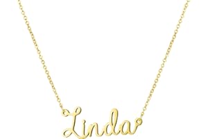 Awegift Personalized Name Necklace 18K Gold Plated New Mom Bridesmaid Gift Jewelry for Women