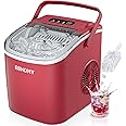 EUHOMY Countertop Ice Maker Machine with Handle, 26lbs in 24Hrs, 9 Ice Cubes Ready in 6 Mins, Auto-Cleaning Portable Ice Make