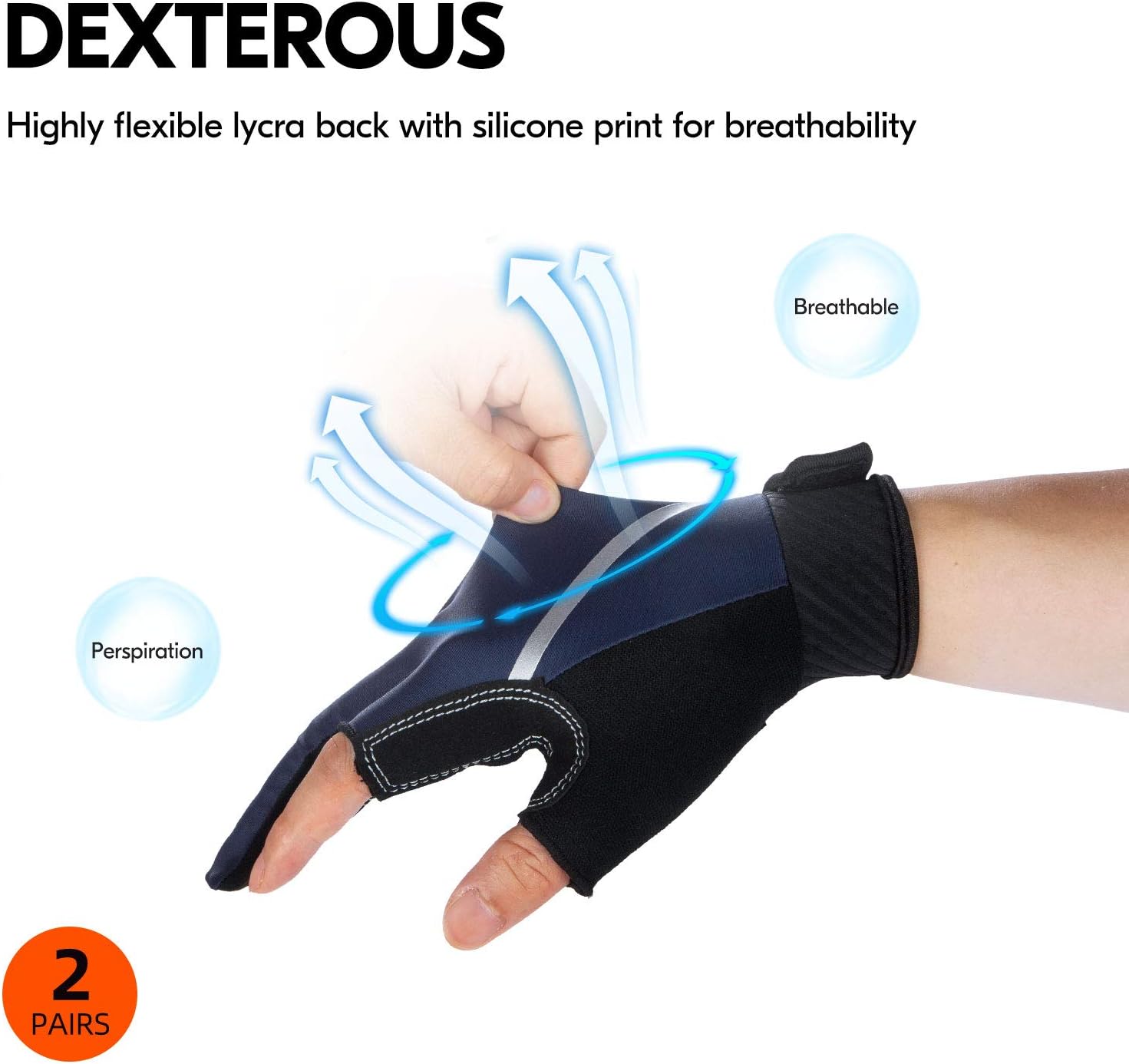 Vgo... 2Pairs Unisex Breatheable Half Finger Sailing, Boating, Rowing and Kayaking Gloves(Size L, Blue&Black, SL6079) : Sports & Outdoors