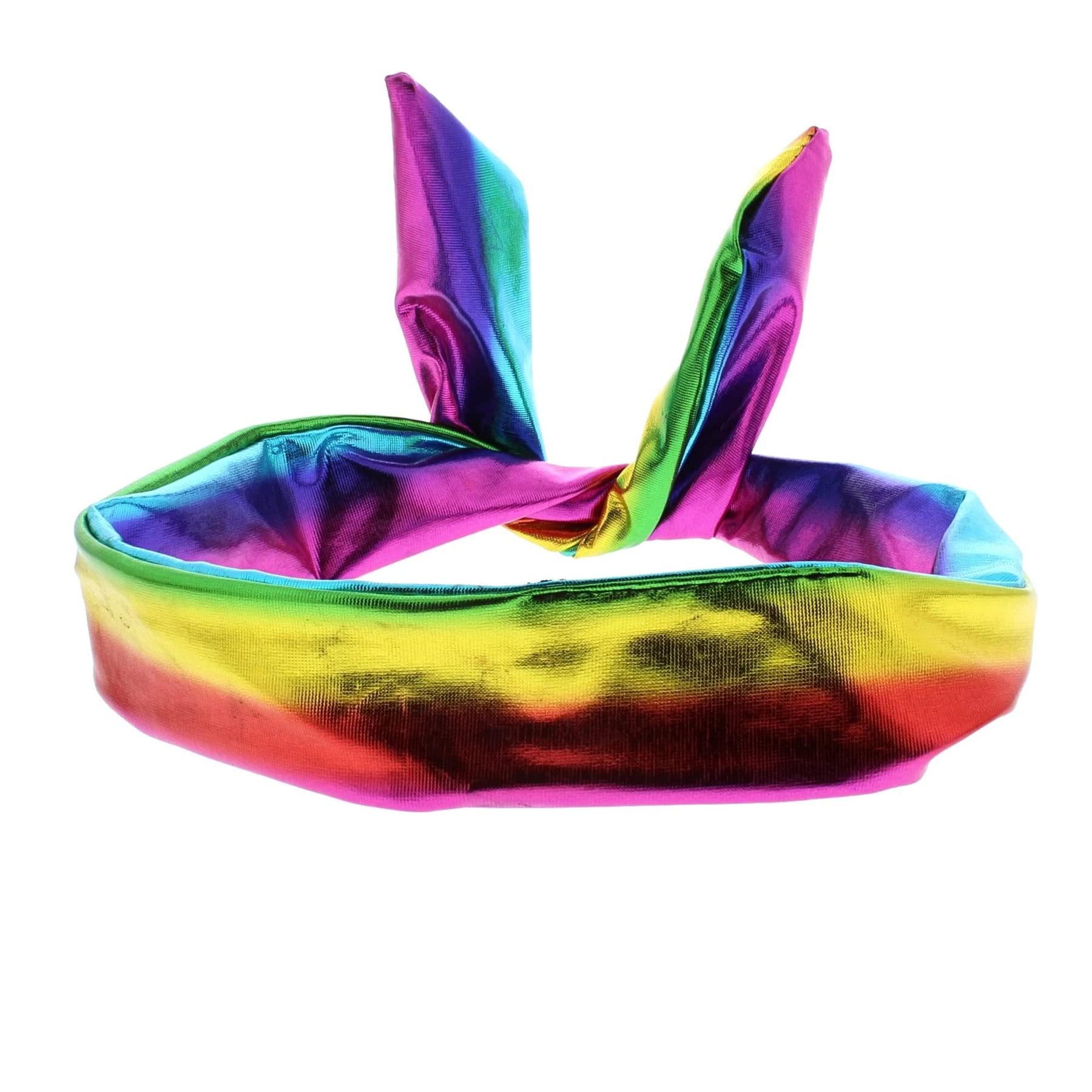 Topkids Accessories Wire Headbands Womens Girls Hair Bands Bandana Hairband Velvet Tartan Neon Army Leopard Metallic Rainbow Head Band Festival Holiday Essentials (Rainbow Metallic)