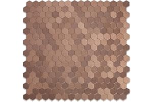 SpeedTiles HEXAGONIA DC Modern Metal Tiles - 3X Faster Installation with No Mortar, No Grout - Peel & Stick Tiles for Kitchen