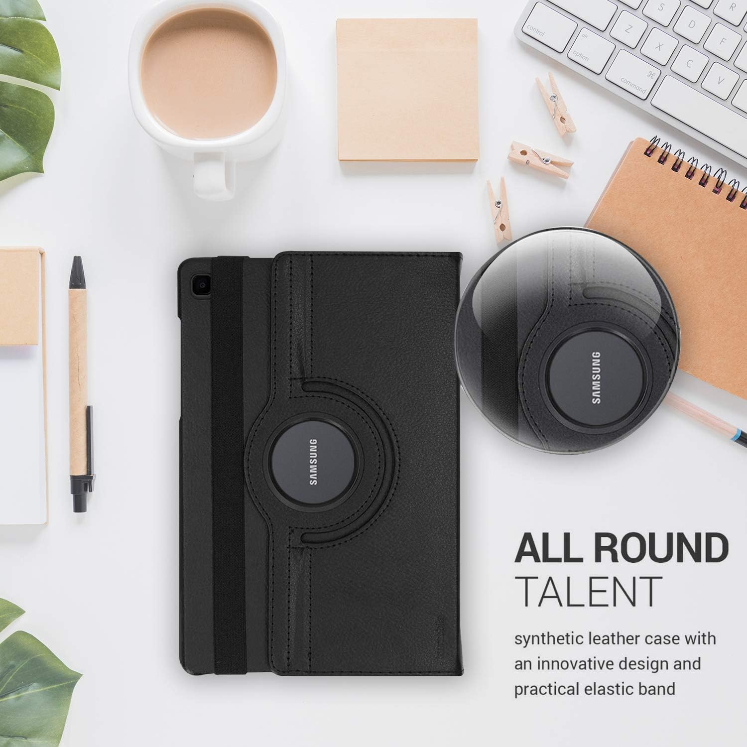 DN Technology Case For Samsung Galaxy Tab A7 10.4 inch 2022/2020 Multi Angle 360° Rotating Smart Folio Protective Tablet Cover (SM-T509/T500/T505/T507) (BLACK) - Image 5