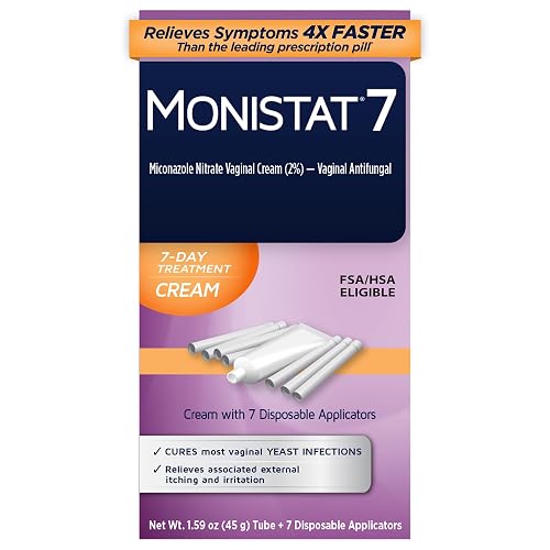 Monistat 7-Day Yeast Infection Treatment, Miconazole Cream + Applicators | Low dose 7-day treatme...